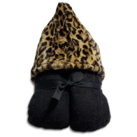 Winx & Blinx Hooded Towel - Leopard Tan Black