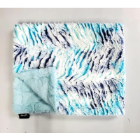 Winx & Blinx Minky Blanket - Zebra Aqua