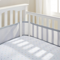 Breathable Baby Solid Breathable Mesh Crib Liner - Gray Mist