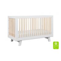 Babyletto Hudson 3-in-1 Convertible Crib With Toddler Rail - White/Natural