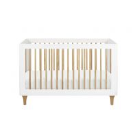 Babyletto Lolly 3-in-1 Convertible Crib With Toddler Rail - White/Washed Natural